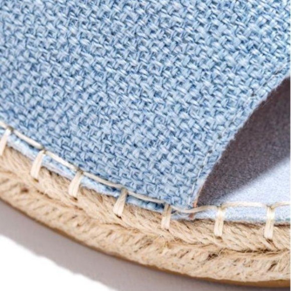 !NEW! Peep Toe Slingback Espadrilles in Light Blue - Picture 4 of 7
